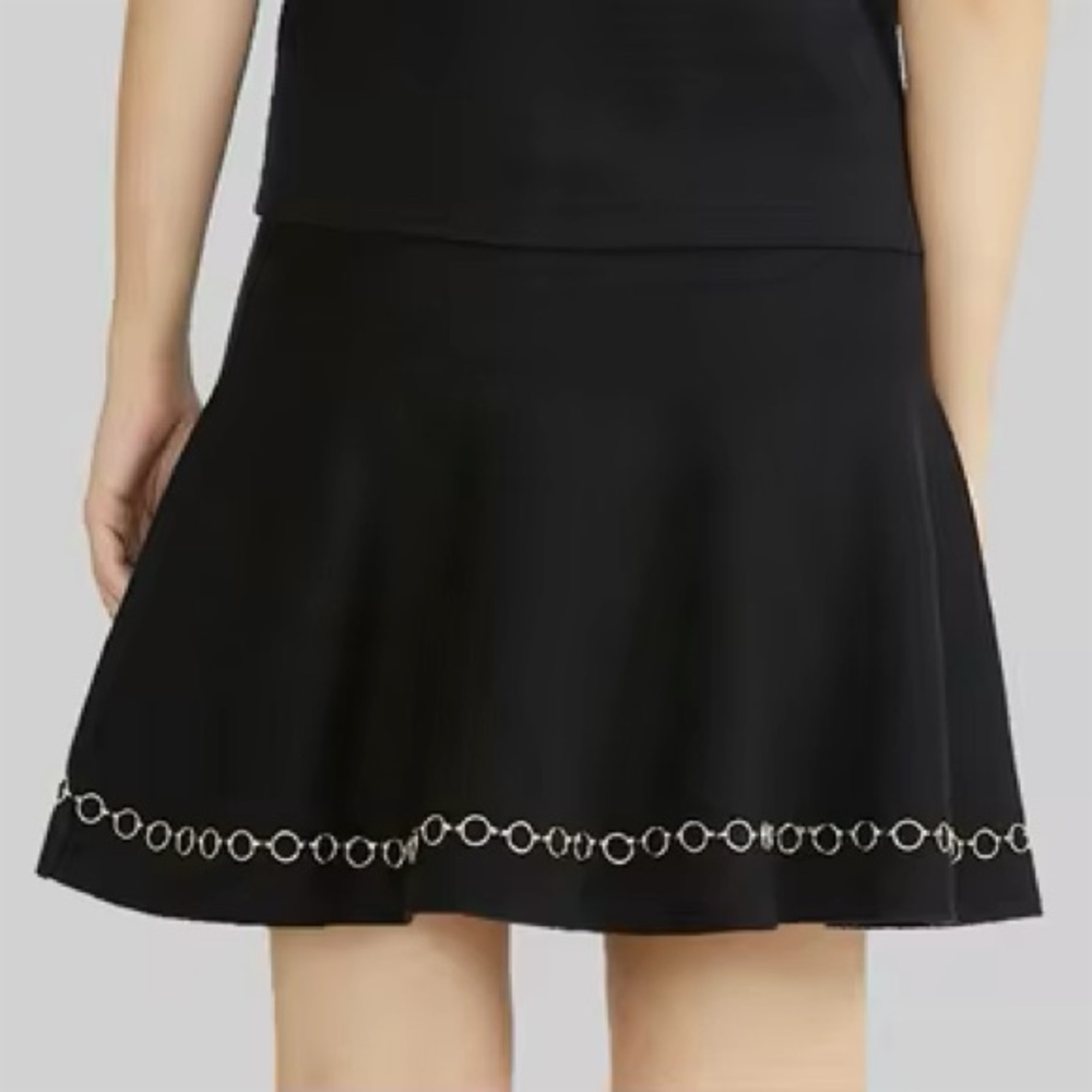 Zara high-waisted black knit mini skirt